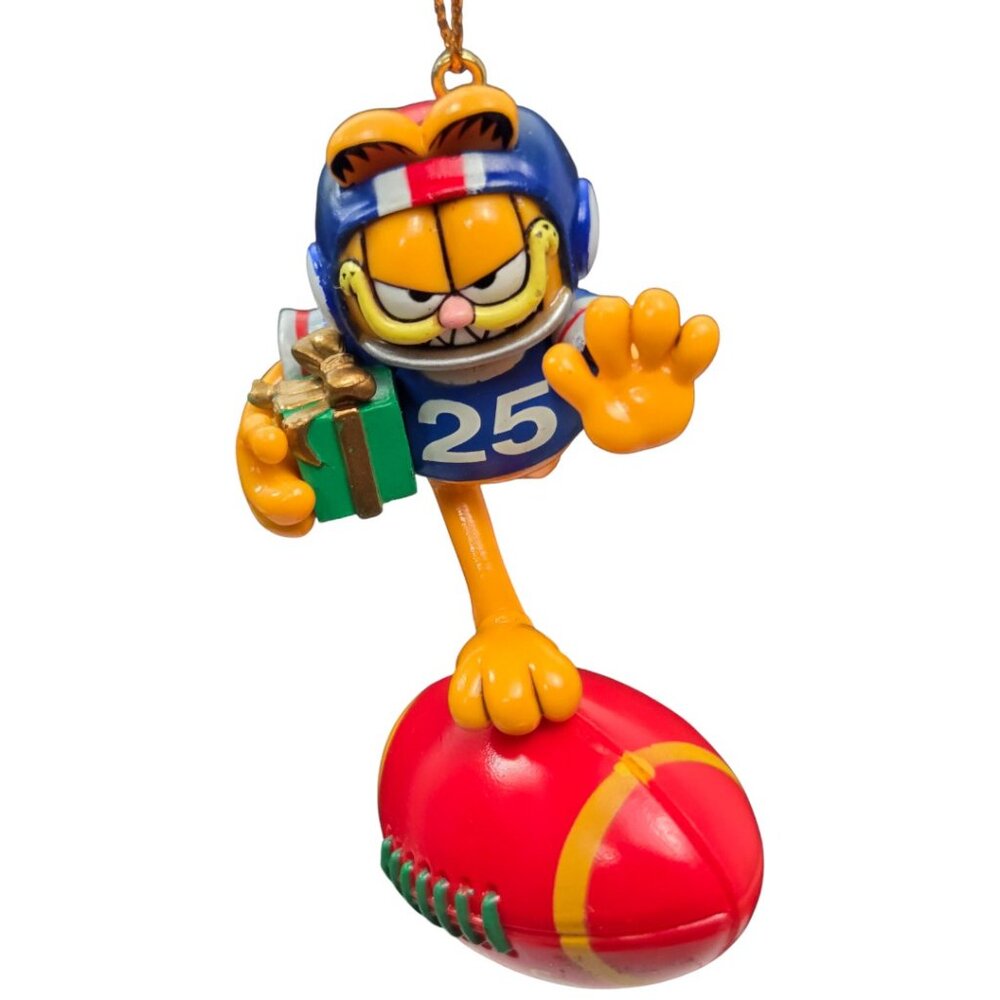 Garfield Football Player Christmas Ornament Cat Trim-A-Tree Paws 1996 Vtg